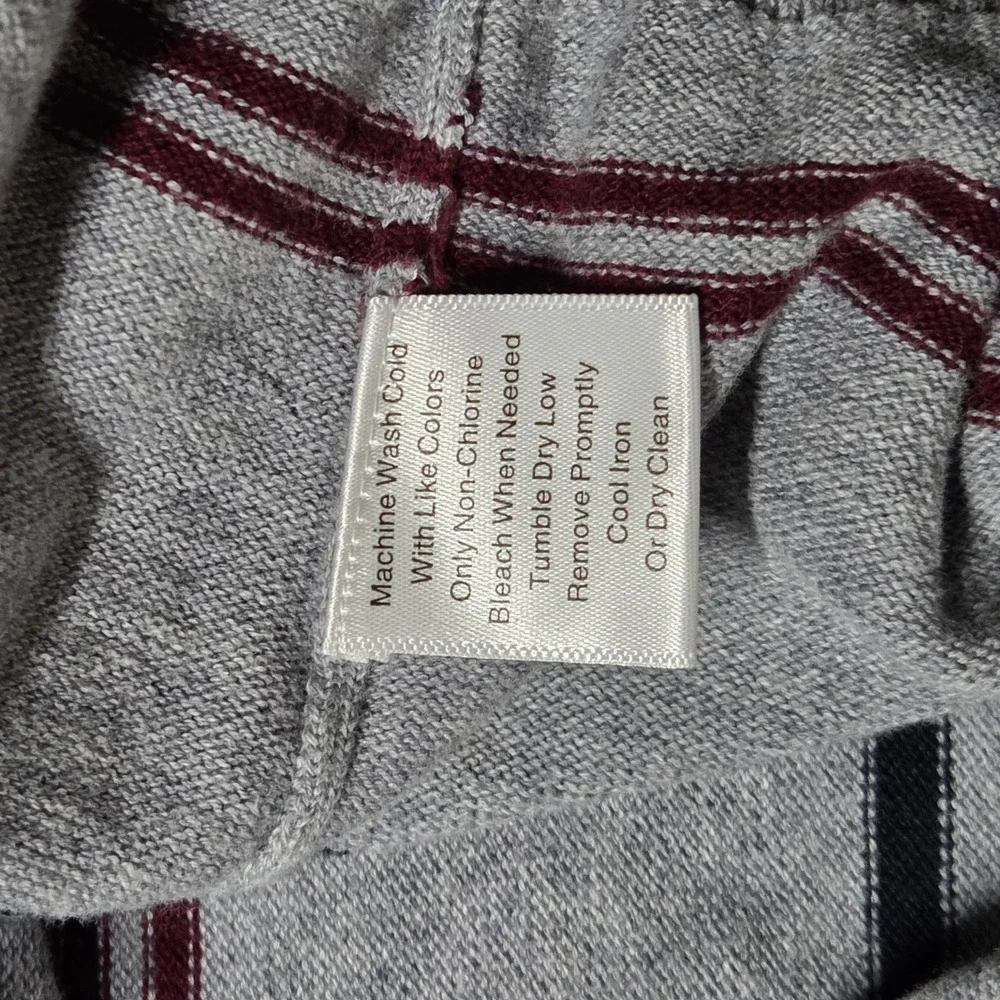 Jos. A. Bank Sweater Mens XLT Grey Excellent Striped Cotton Tailored Fit Knit